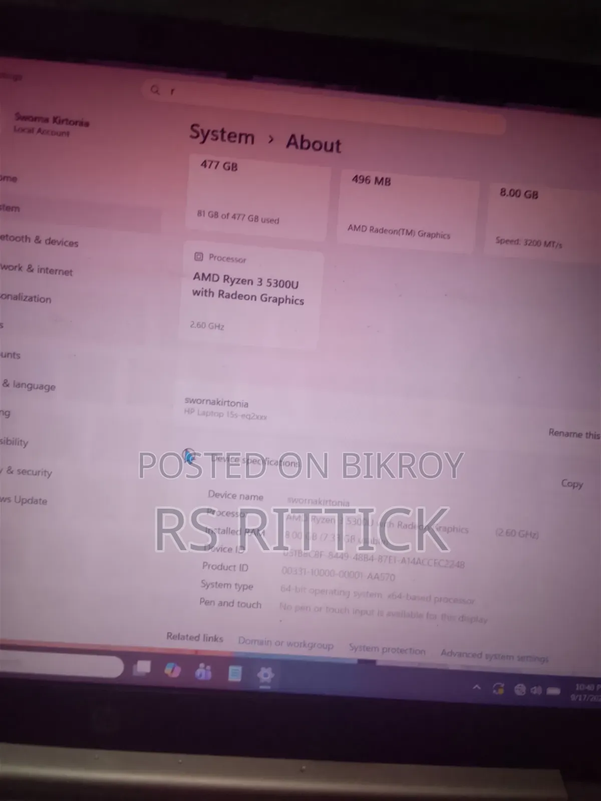 Laptop HP EliteBook 840 G6 8GB AMD Ryzen 3 SSD 512GB