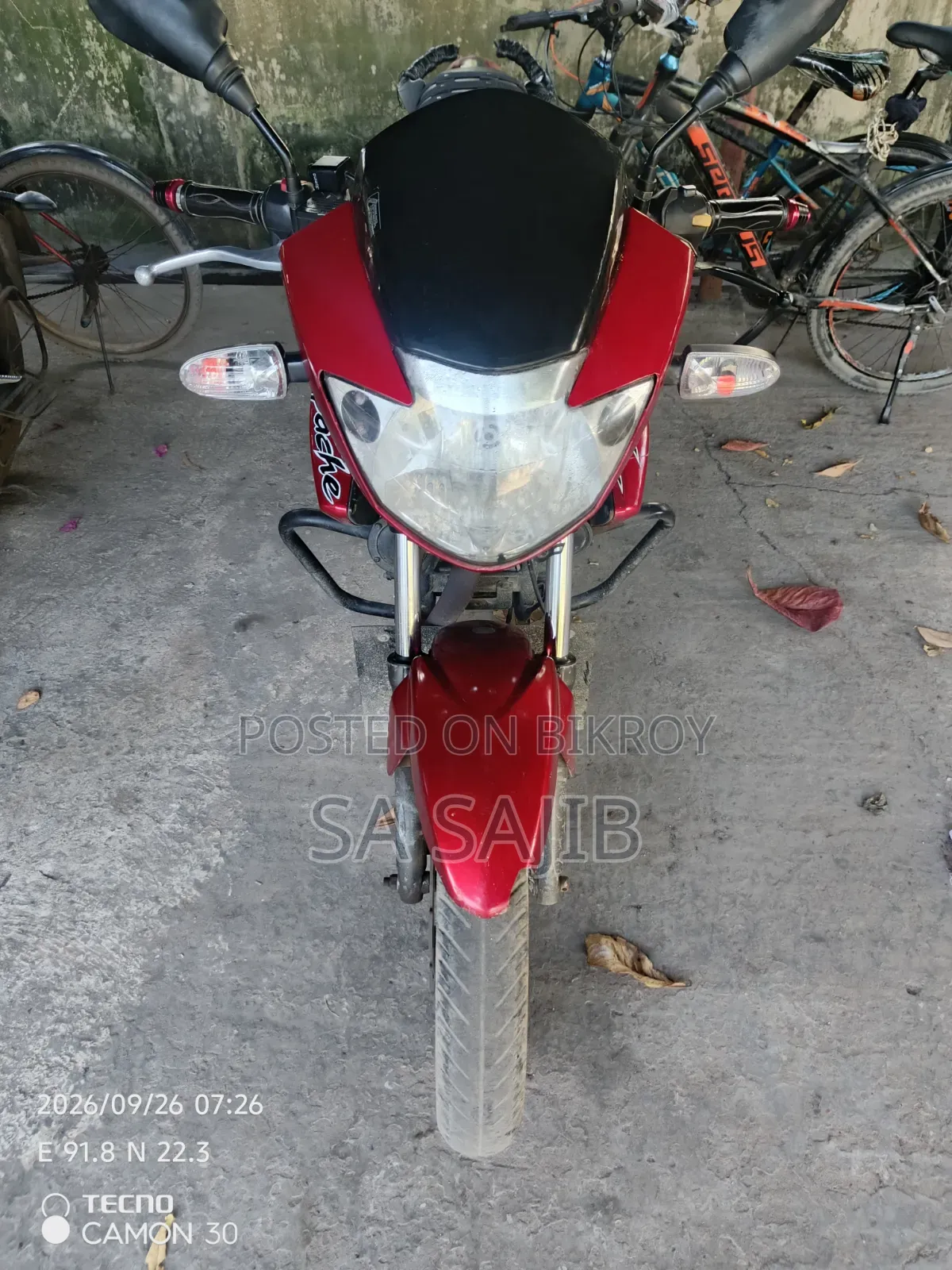 টিভিএস অ্যাপাচি আরটিআর ১৬০ টুভি ২০১১ লাল