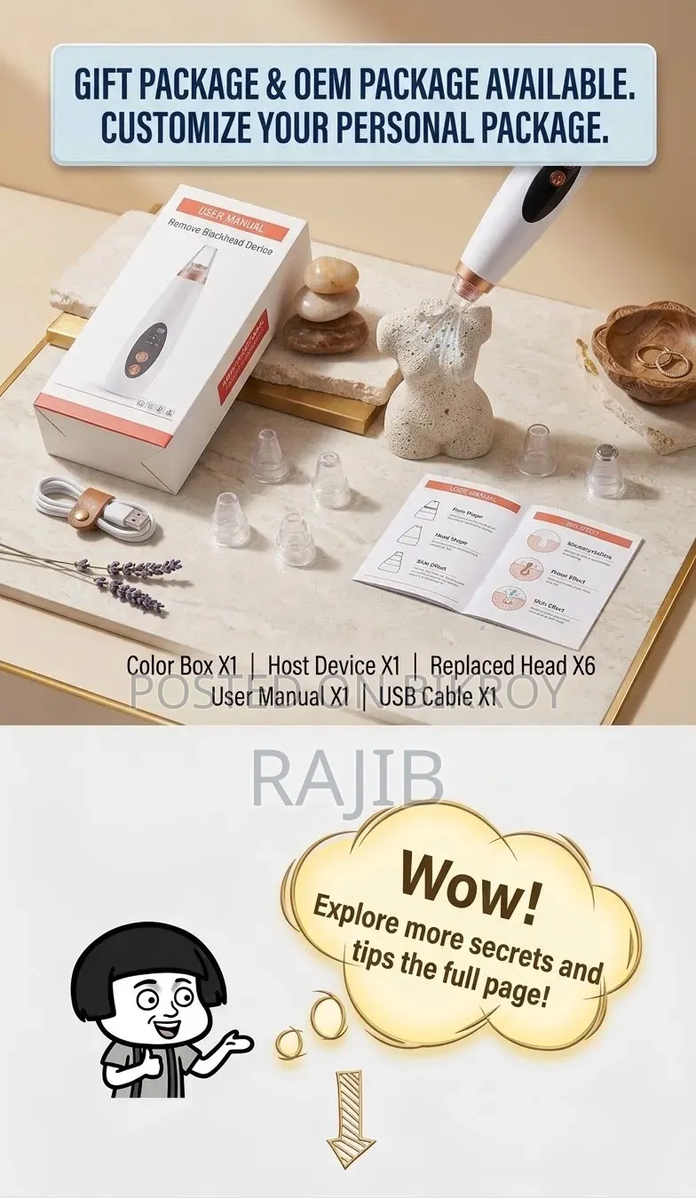 Rechargeable Blackhead Remover Vacuum Device