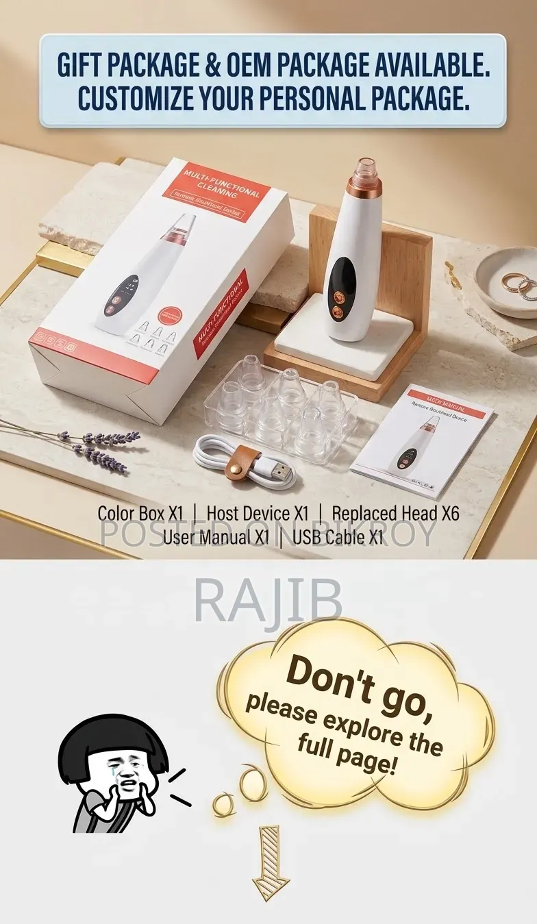 Rechargeable Blackhead Remover Vacuum Device