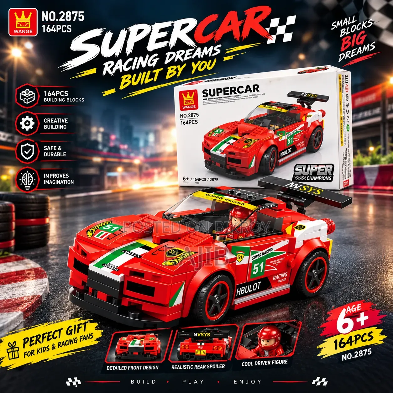 Racing Car Building Educational Block Set Lego Toy Model-2875