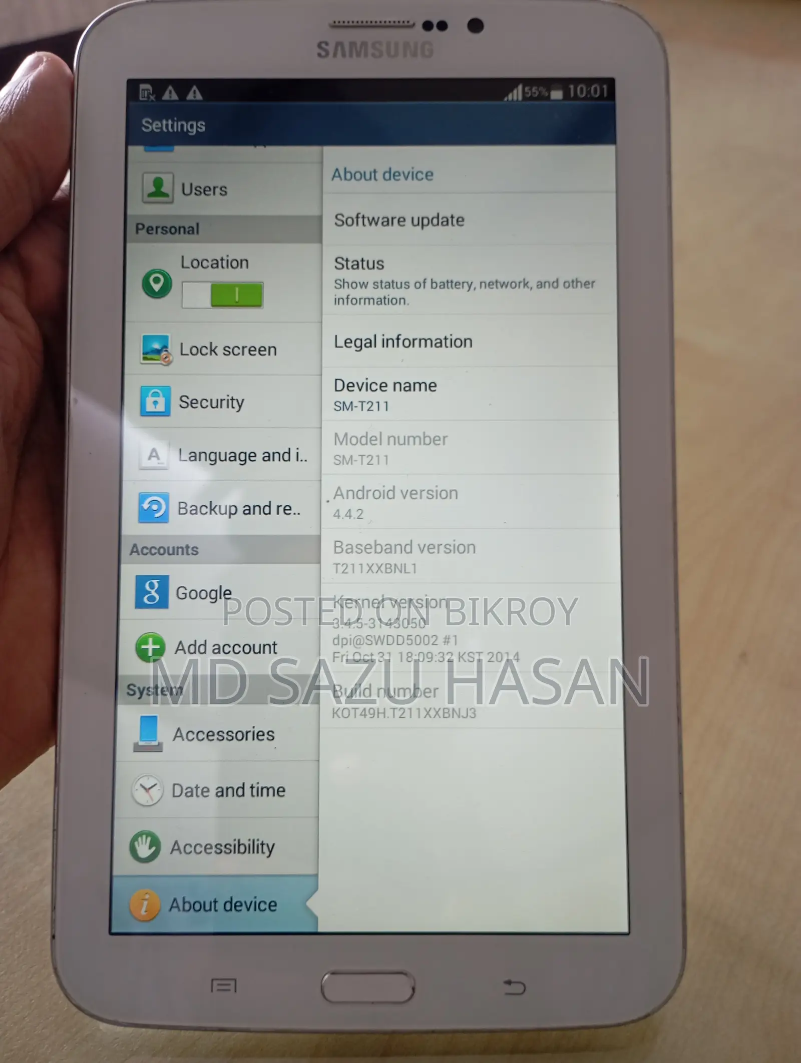 Samsung Galaxy Tab A SM-T285 16 GB White