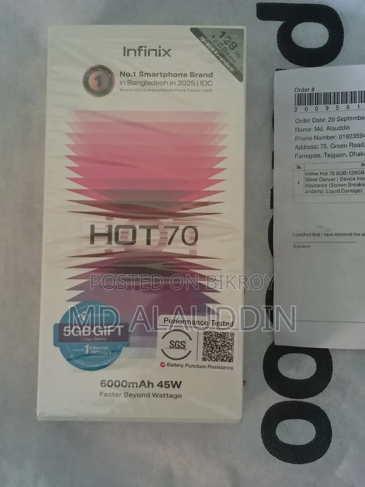 Infinix Hot 70 128 GB Silver