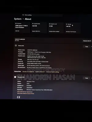 Desktop Computer 32GB AMD Ryzen 7 SSD 512GB