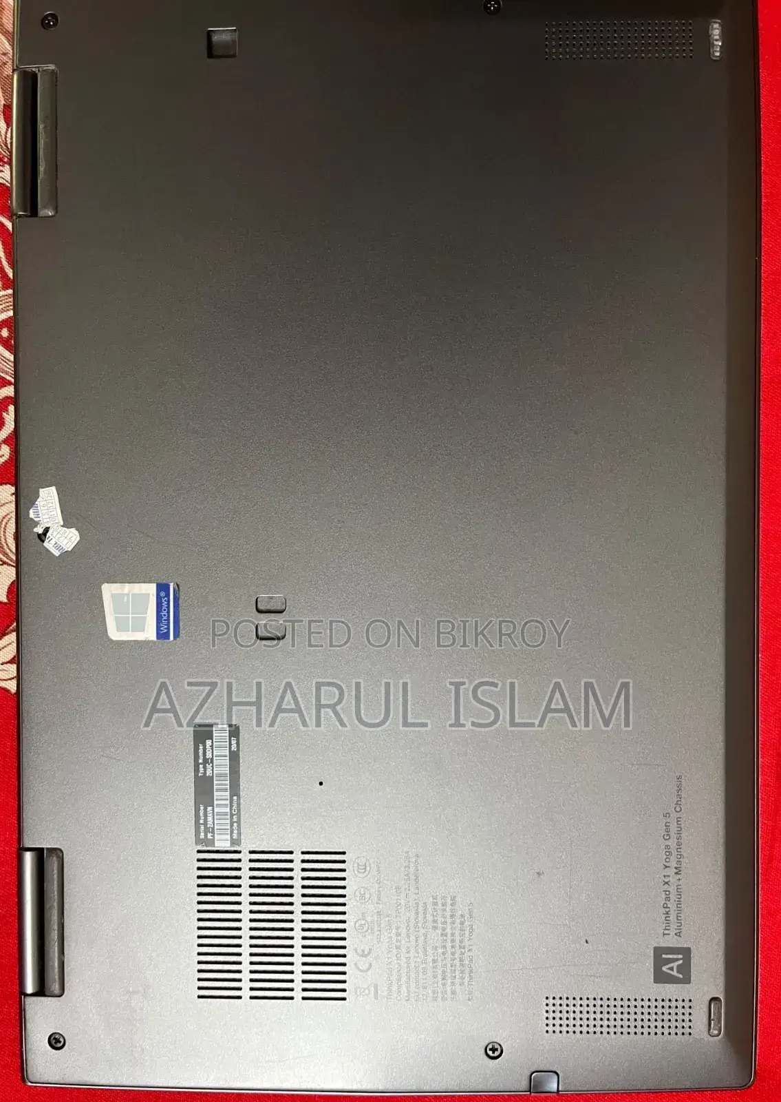 ল্যাপটপ লেনোভো থিংকপ্যাড এক্স১ ইয়োগা ৮জিবি ইন্টেল কোর আই৫ এসএসডি ২৫৬জিবি
