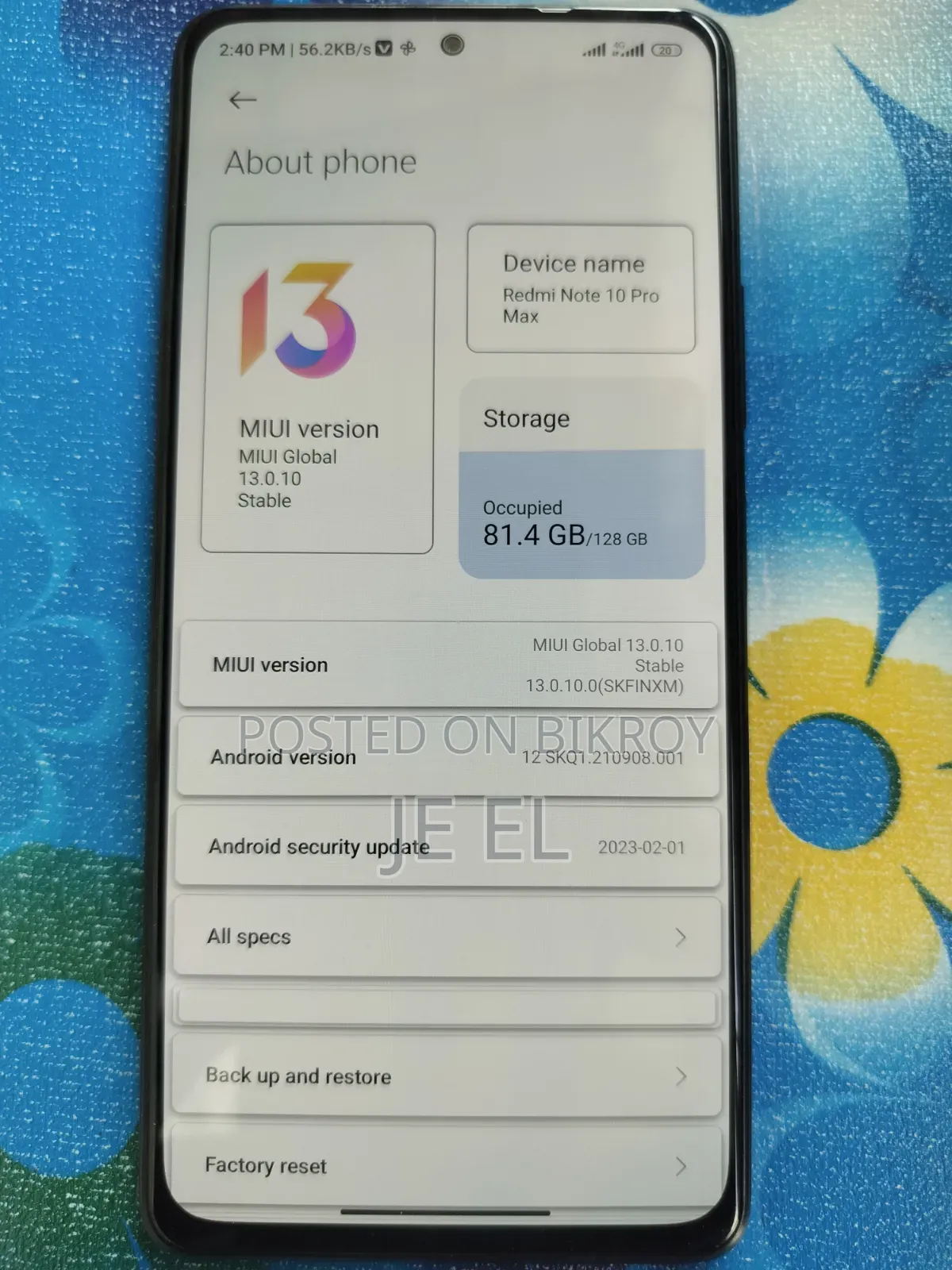 Xiaomi Redmi Note 10 Pro Max 128 GB Black