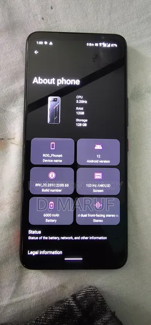 আসুস আরওজি ফোন ৬ ১২৮ জিবি গ্রে