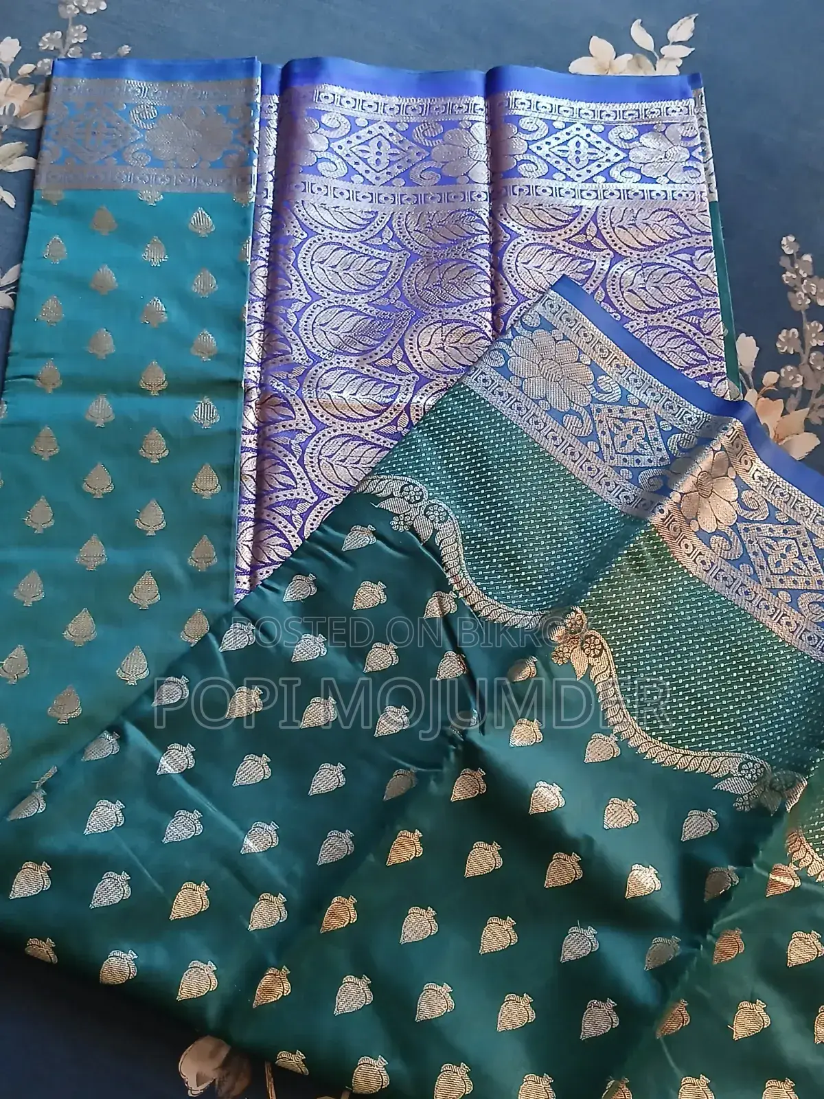 Katan Silk Shari (Green)