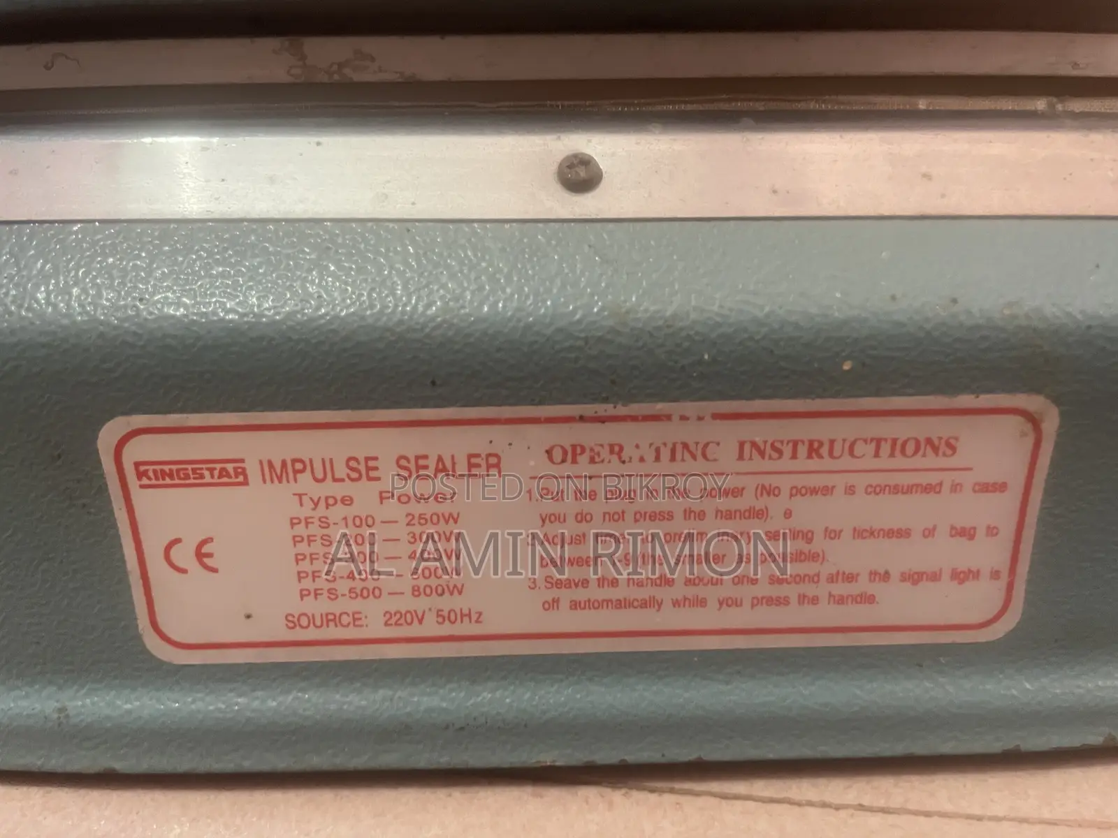 Kingstar Impulse Sealer PFS-300 (Heavy Duty Plastic Sealer Machine)
