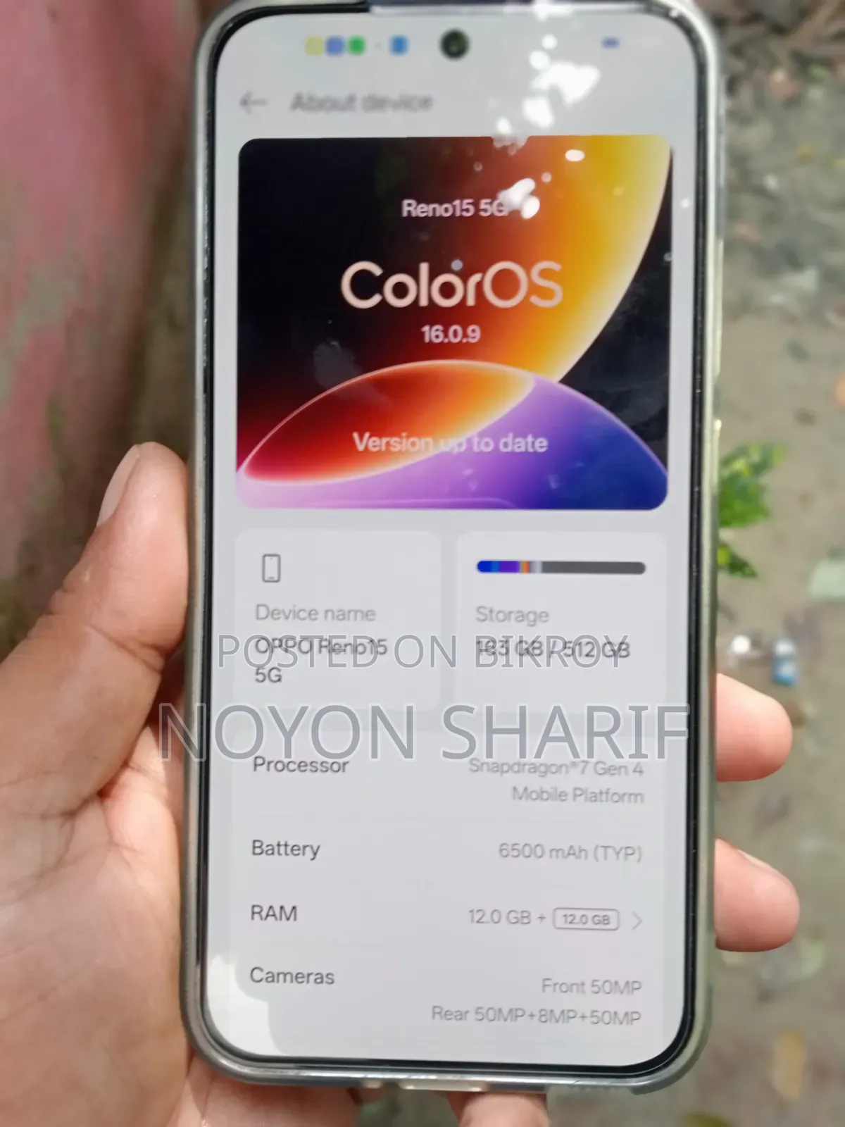 ওপ্পো রেনো১৫ ৫জি ৫১২ জিবি ব্লু