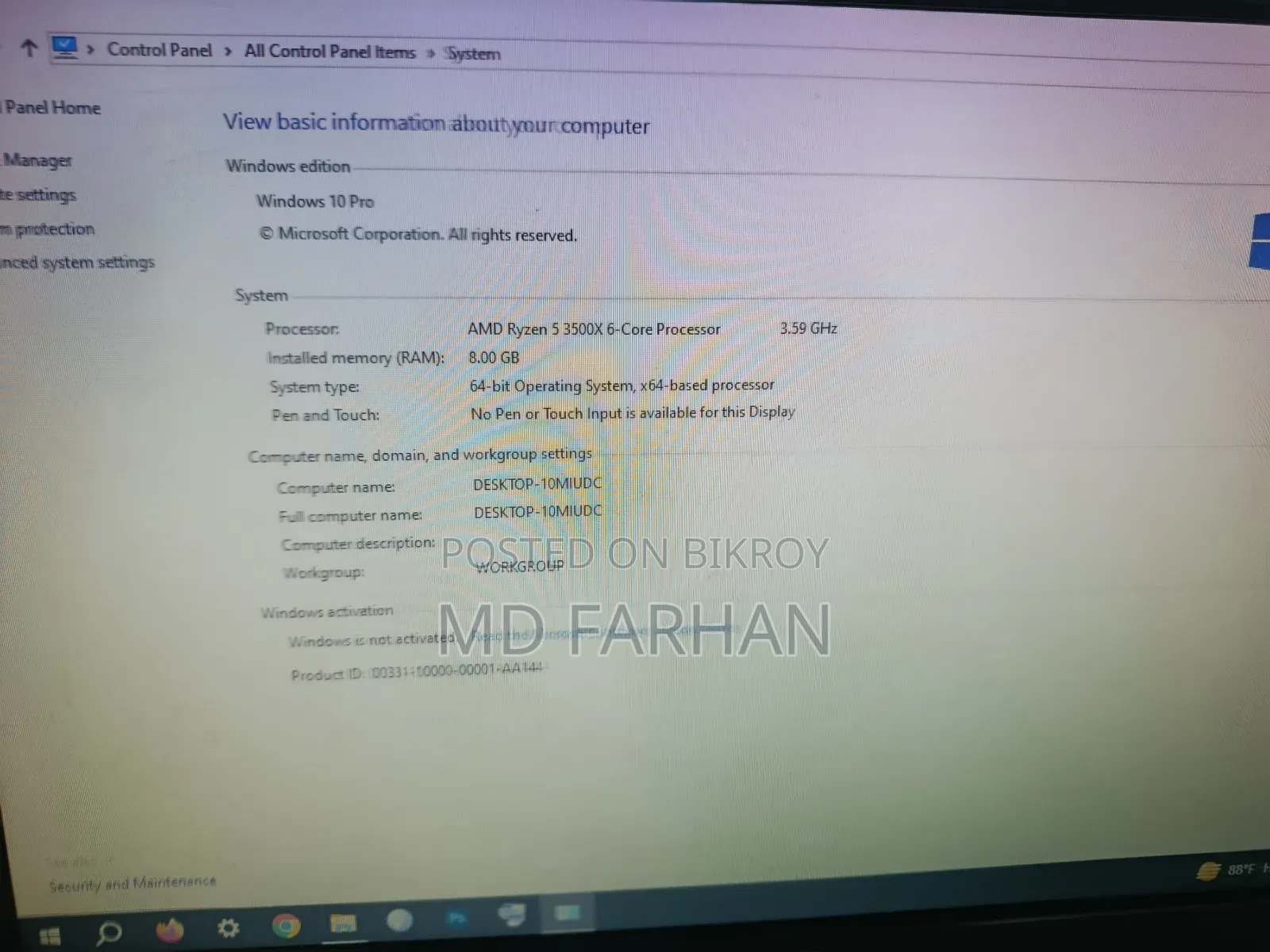Desktop Computer Gigabyte GB-BLCE-4105C 8GB AMD Ryzen 5 HDD 256GB