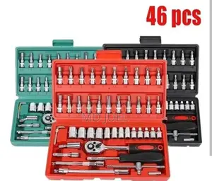 46 PCS Socket Wrench Set 1/4 Inch Drive Socket Ratchet Wrench Set
