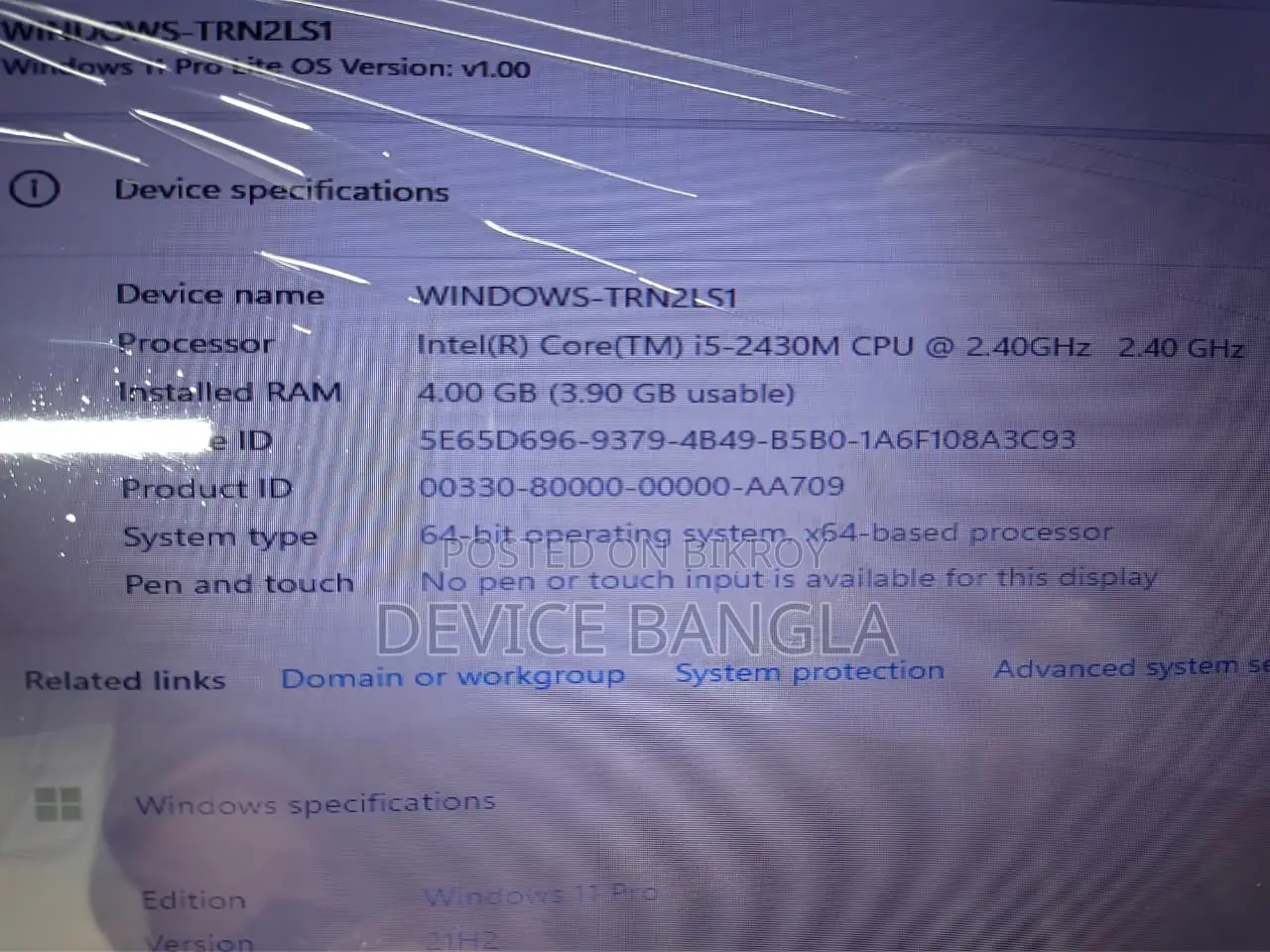 Laptop Dell 4GB Intel Core i5 SSD 128GB