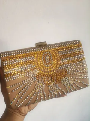 Golden Party Bag With Golden Chain.