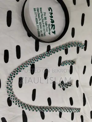 Silver-Plated Jewelry Set With Aqua-Blue Stones