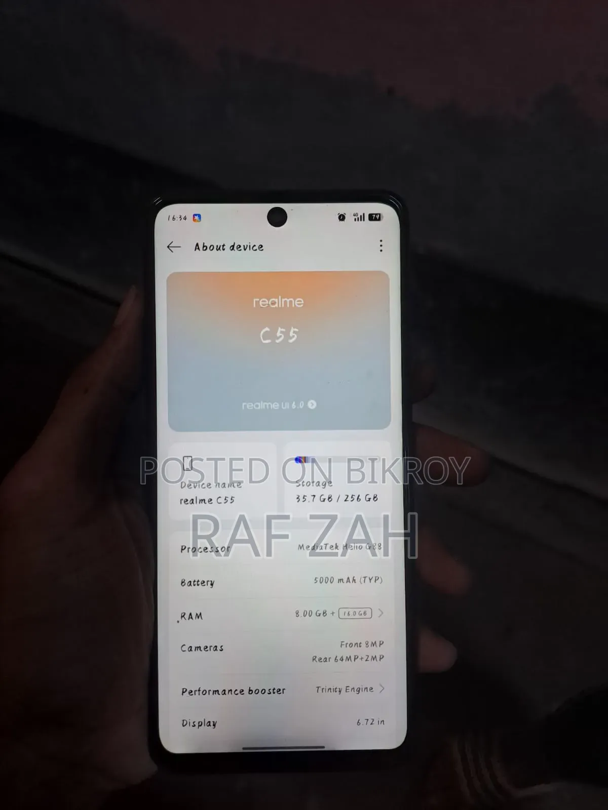 রিয়েলমি সি৫৫ ২৫৬ জিবি কালো