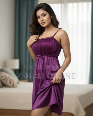 Premium Silk Satin Lacy Nighty