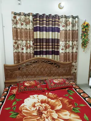 Bed, Wardrobe & Fridge