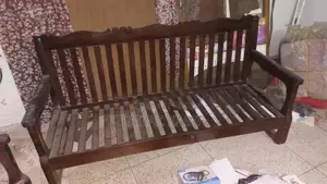 আসল সেগুন কাঠের সোফা সেট ৩+১+১ | কুশন কভার সহ