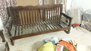 আসল সেগুন কাঠের সোফা সেট ৩+১+১ | কুশন কভার সহ