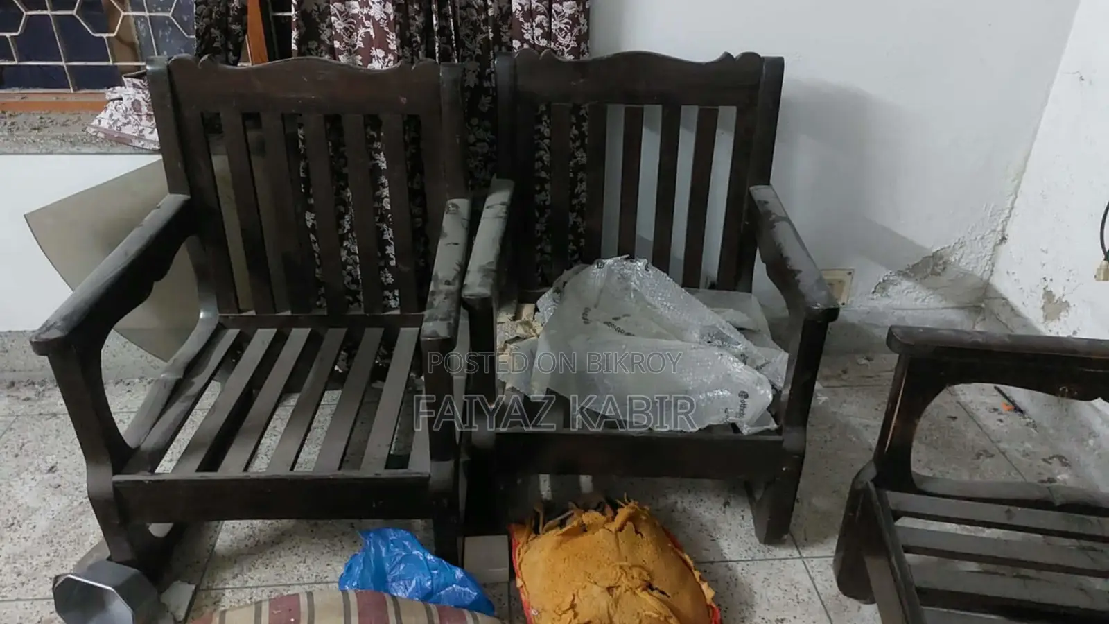আসল সেগুন কাঠের সোফা সেট ৩+১+১ | কুশন কভার সহ