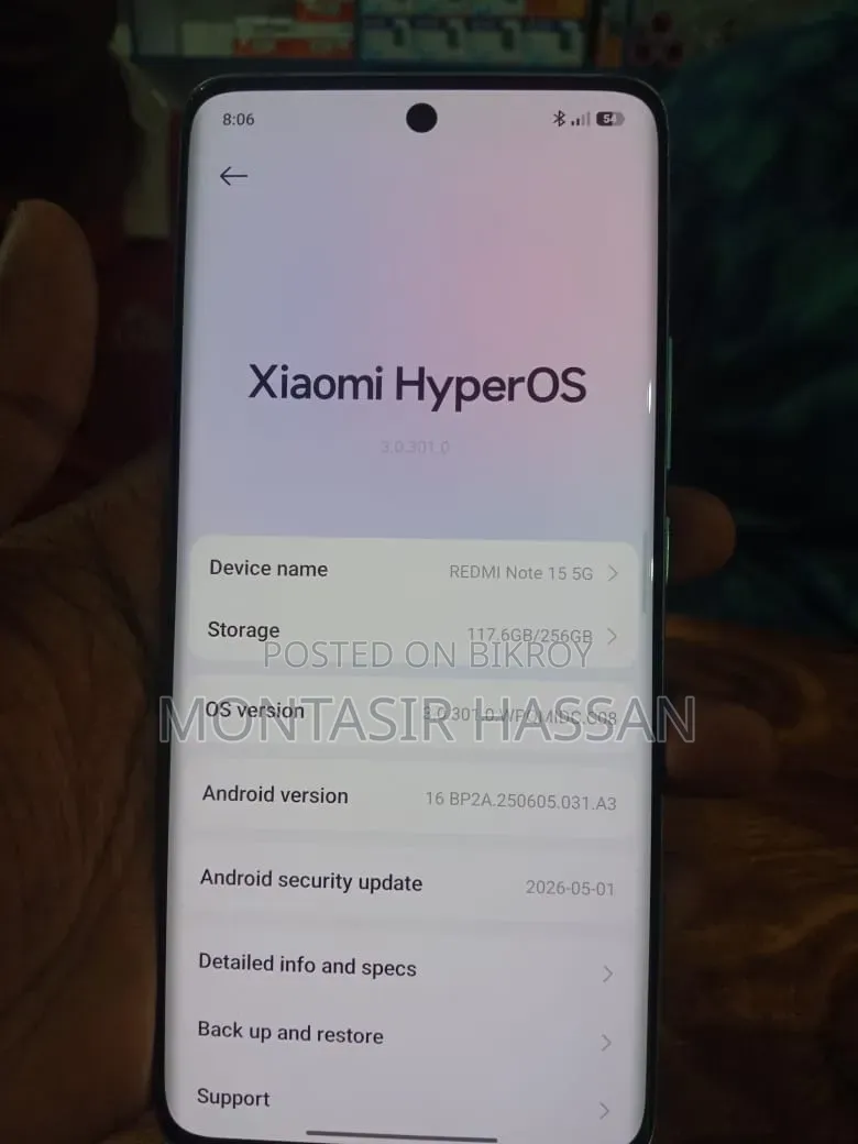 শাওমি রেডমি নোট ১৫ ২৫৬ জিবি গ্রাফাইট