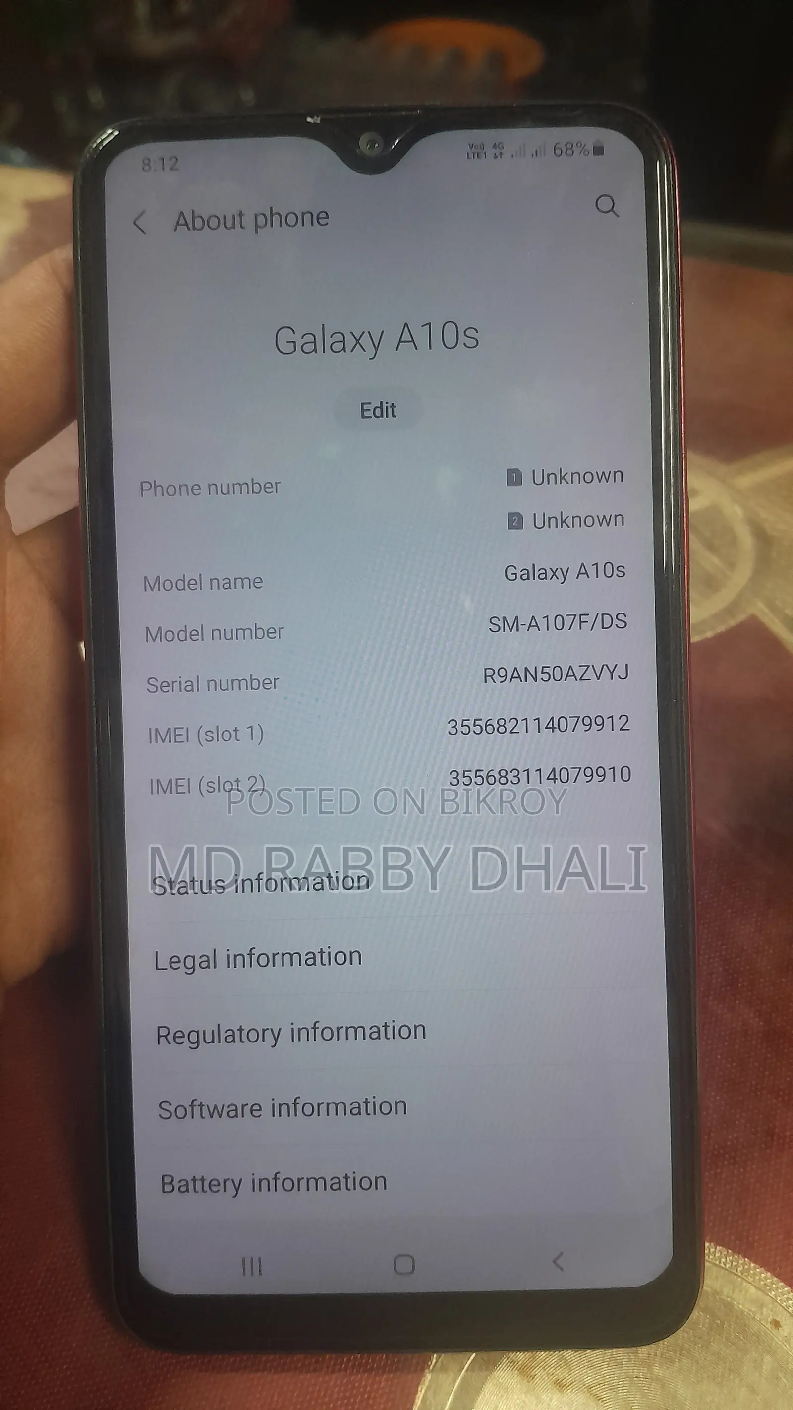 Samsung Galaxy A10s 32 GB Red