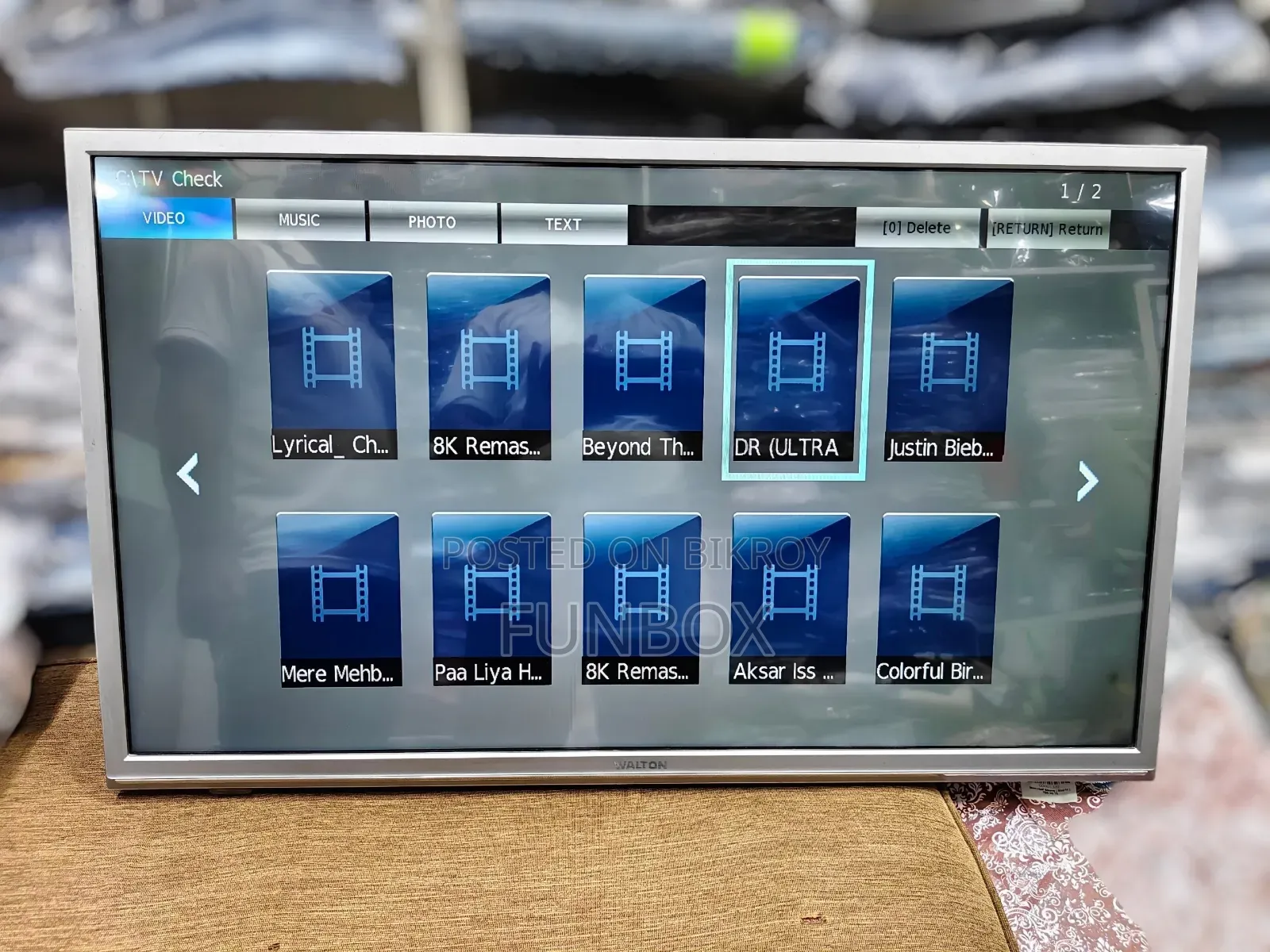 Used Walton 32" Basic LED TV Wifi Not Support