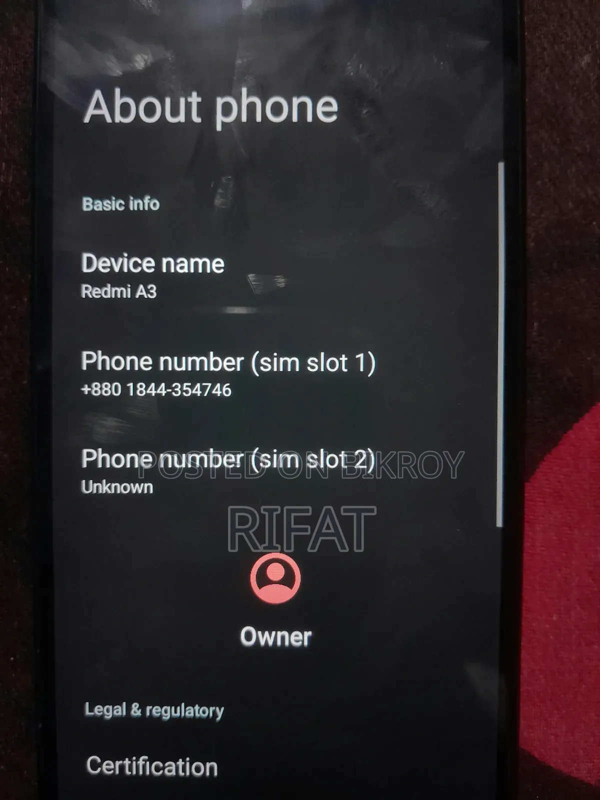 Xiaomi Redmi A3 64 GB Red