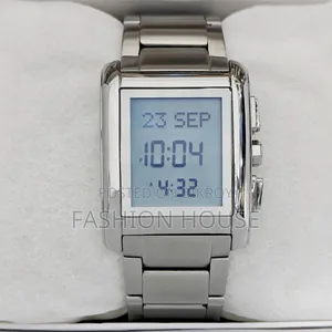 AL-FAJR WS-06 Original Digital Watch – Silver Stainless Steel Bracelet