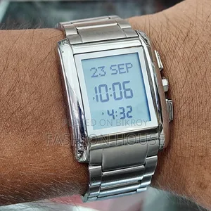 AL-FAJR WS-06 Original Digital Watch – Silver Stainless Steel Bracelet