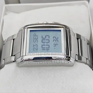 AL-FAJR WS-06 Original Digital Watch – Silver Stainless Steel Bracelet