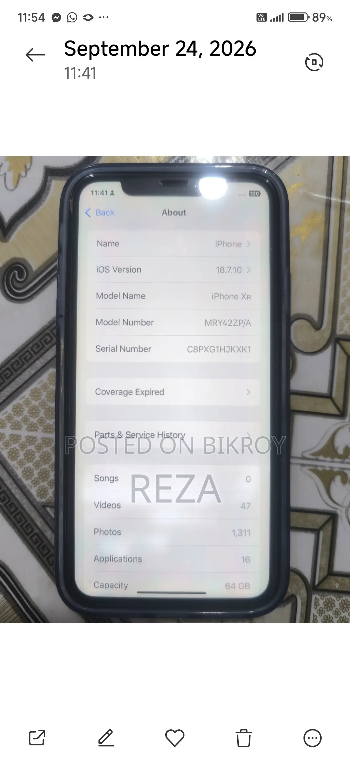 Apple iPhone XR 64 GB Gold