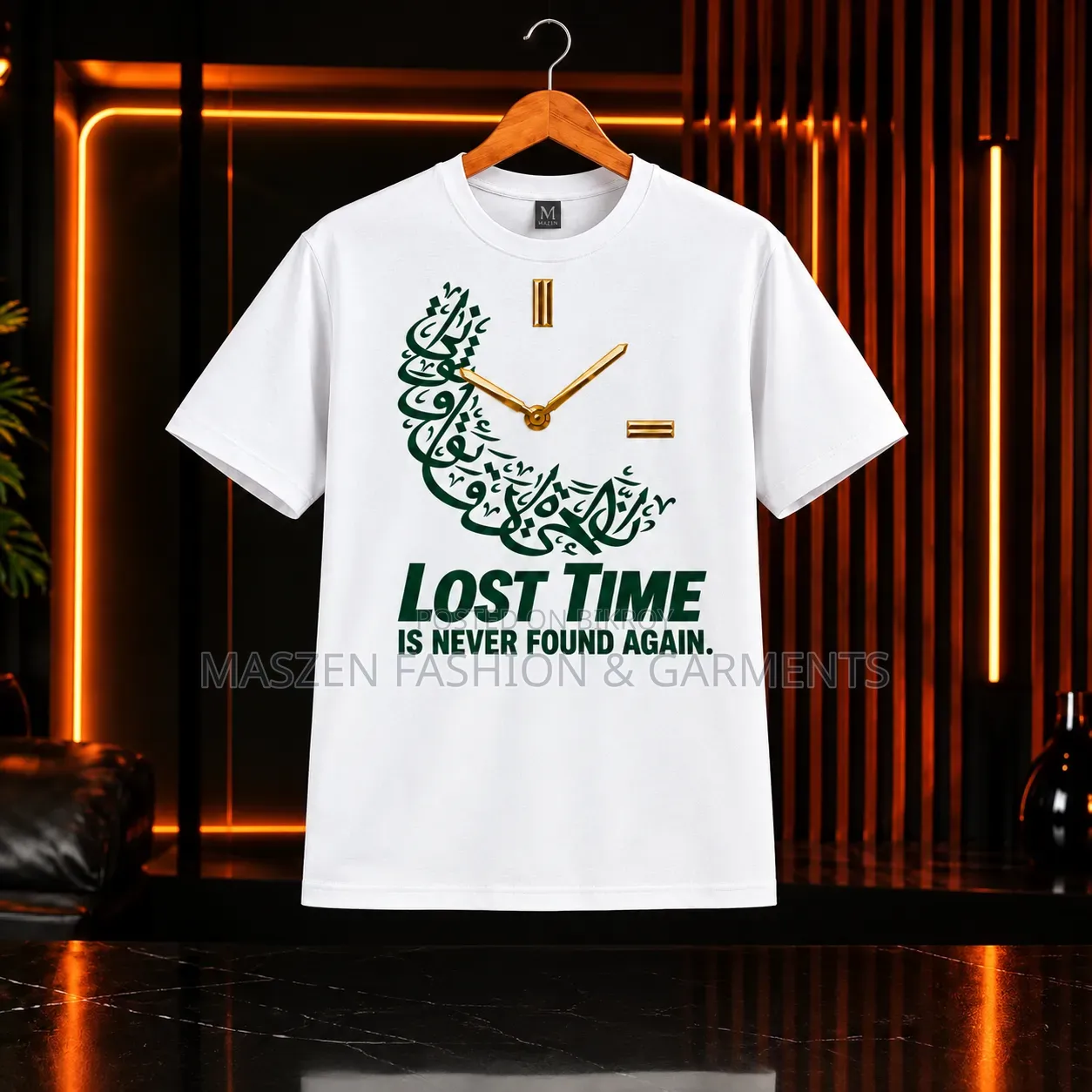 All Over Printed Calligraphy T-Shirt (4Pes)