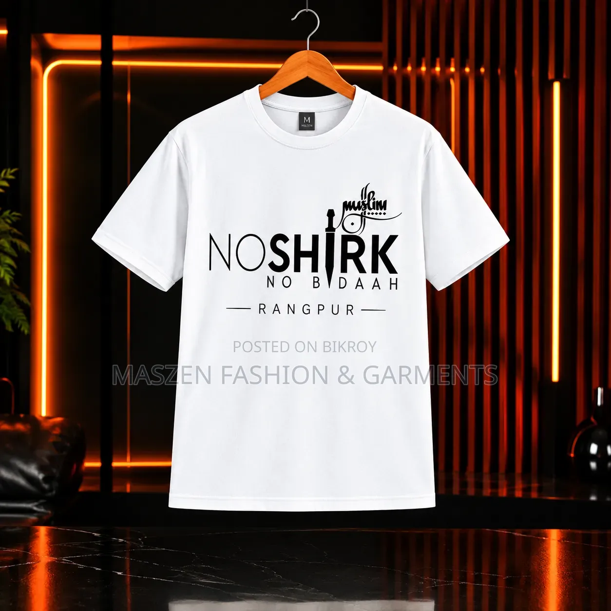 All Over Printed Calligraphy T-Shirt (4Pes)