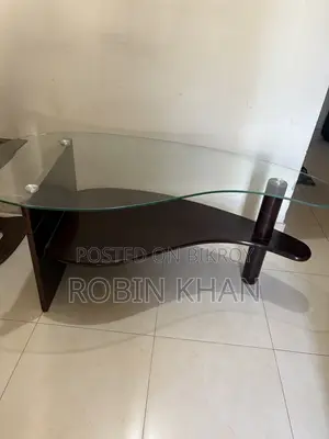 Tea Table (Glass Side Table) Oval Shape