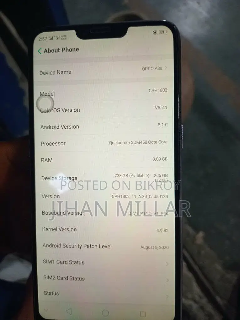 Oppo A3s 256 GB Pink