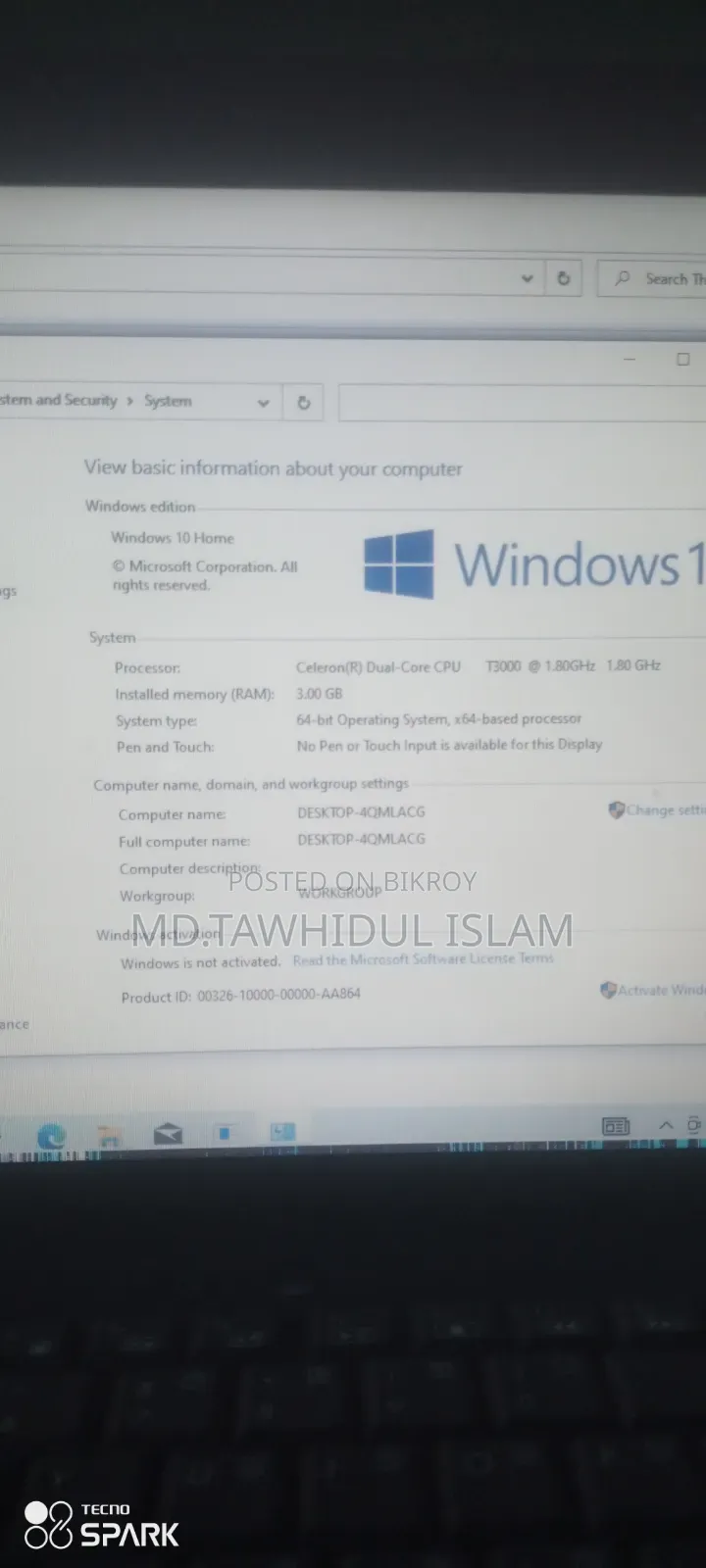 Laptop HP Compaq TC4400 3GB Intel Core 2 Duo SSD 128GB