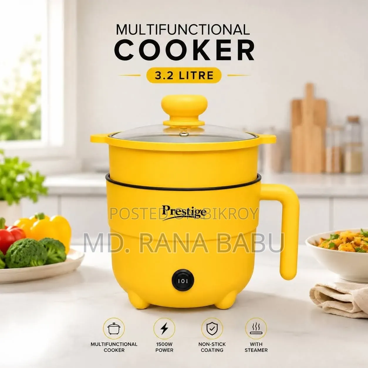 Prestige Mukti Multifunctional Cooker With Steamer/Rice Cooker 3.2L