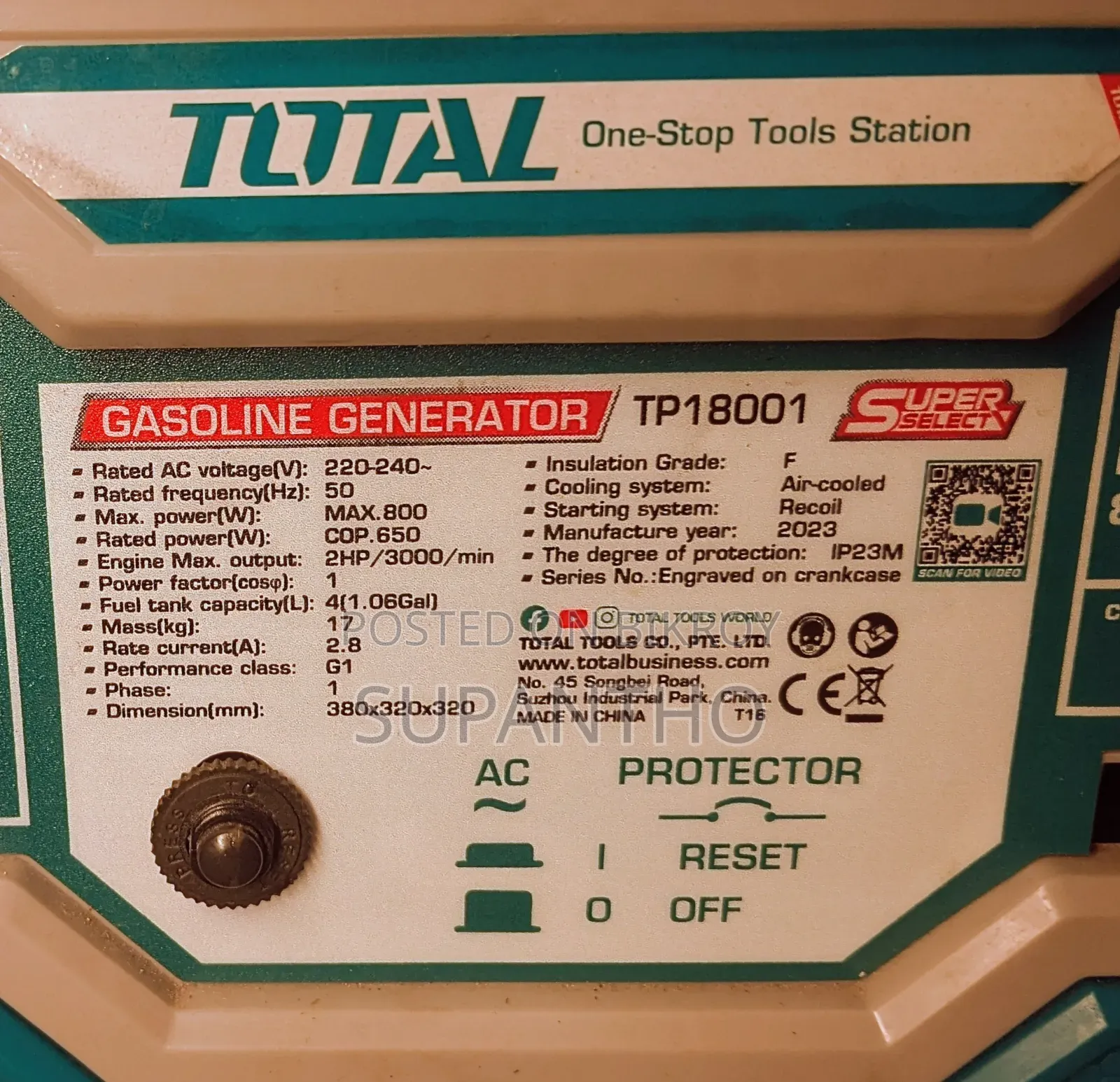 Total 800 Watt Portable Generator
