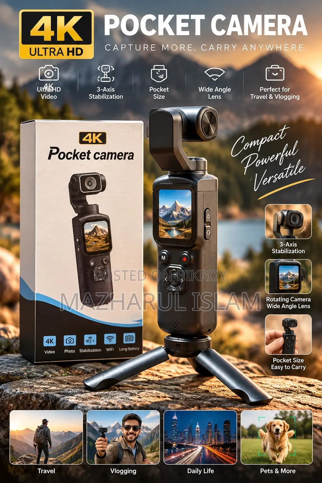 Pocket Camera With 64gb Memory Card