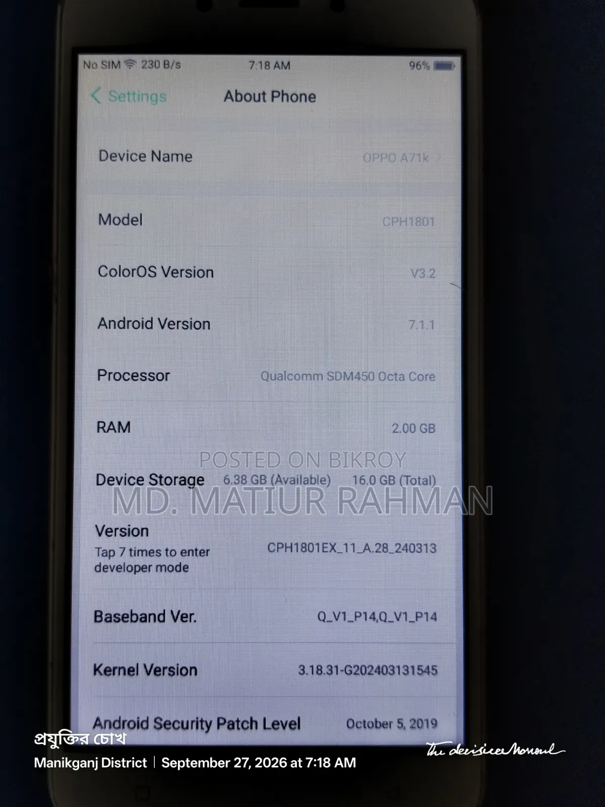 Oppo A71 16 GB Purple