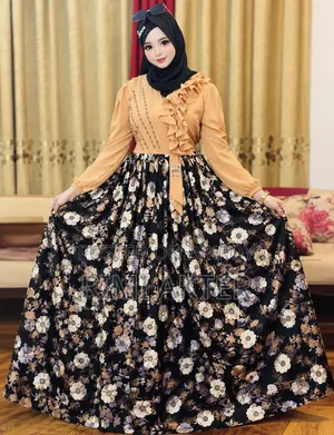 Premium Floral Print Long Gown - Brand New