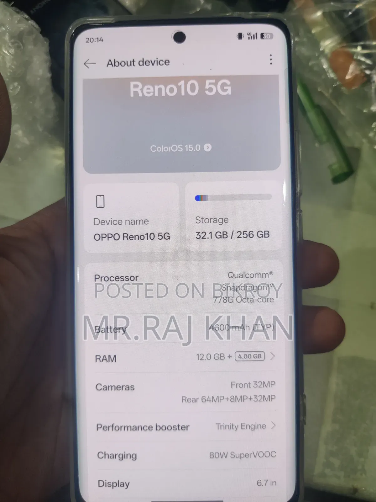 Oppo Reno 10 5G 256 GB Silver