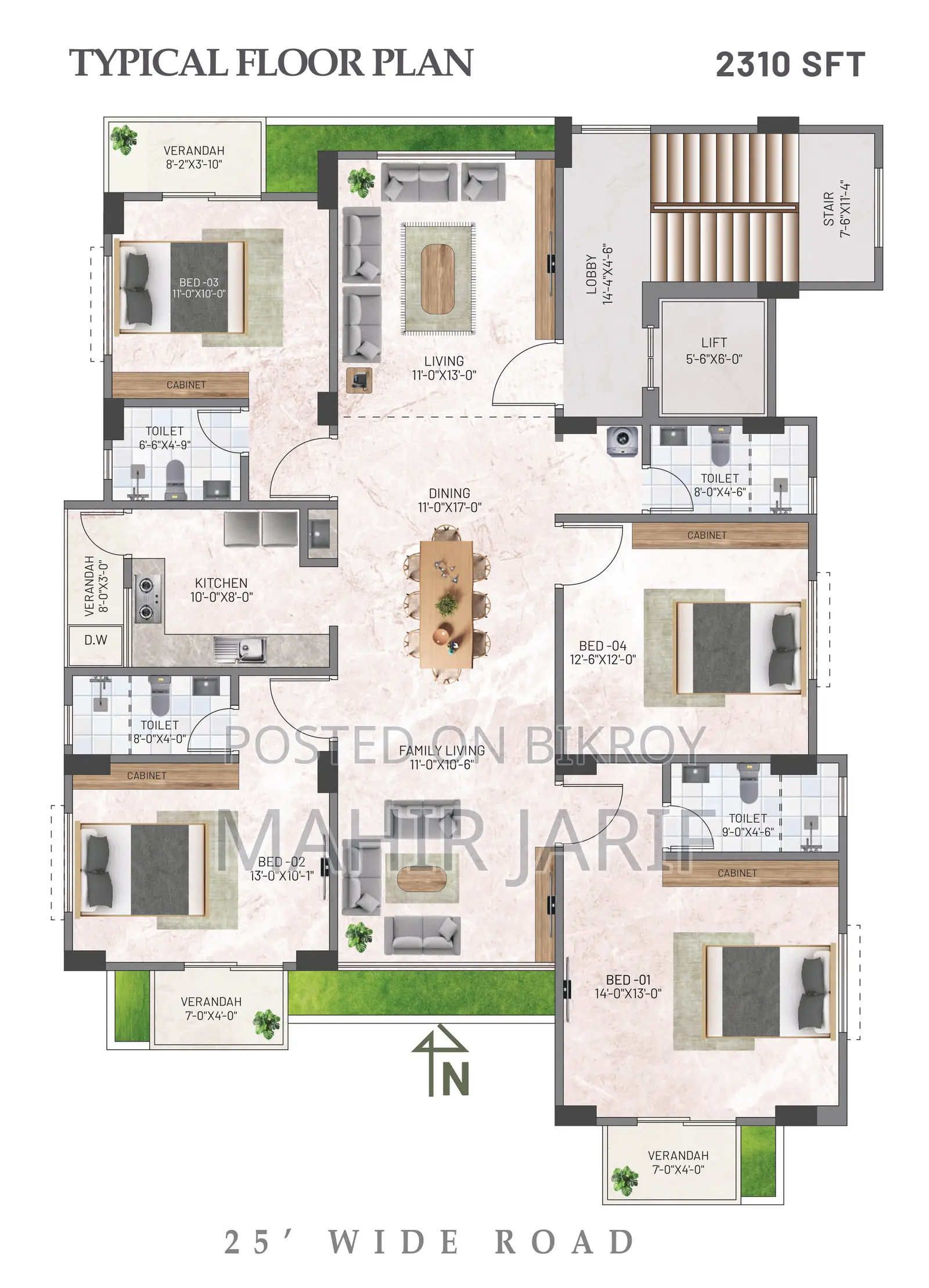 4 Bedroom Apartment in The Spire, Basundhara for sale