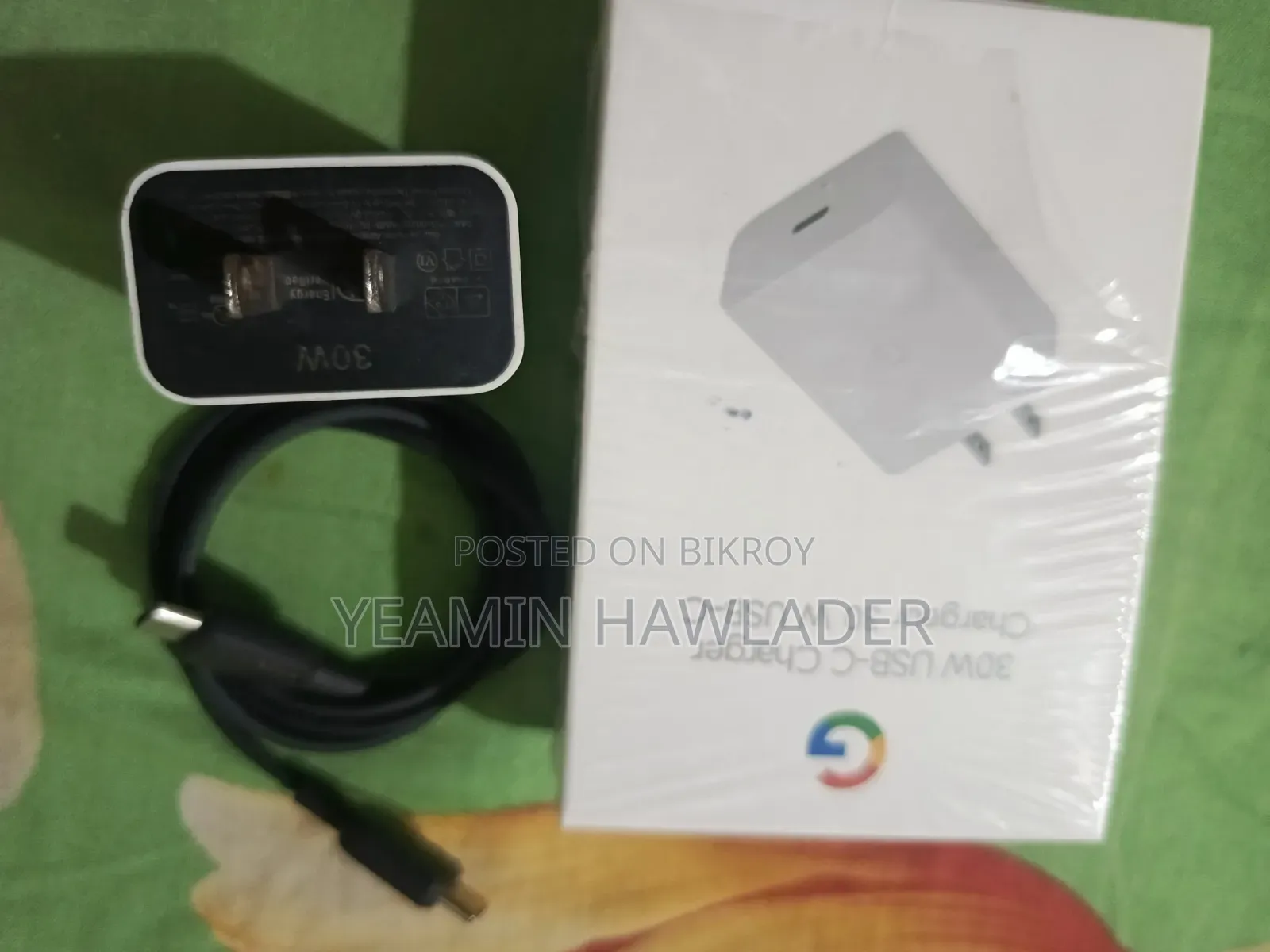 Google Original Charger 30 W USB-C + ANKER Original Cable