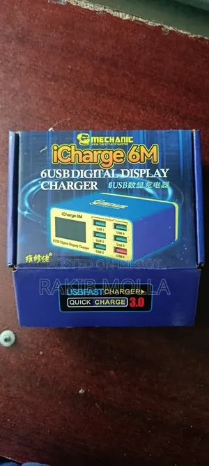 Macanic 6 Port Fast Charger, Quick Charge Support.