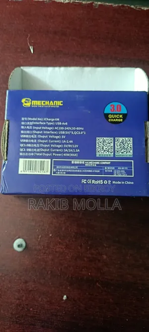Macanic 6 Port Fast Charger, Quick Charge Support.