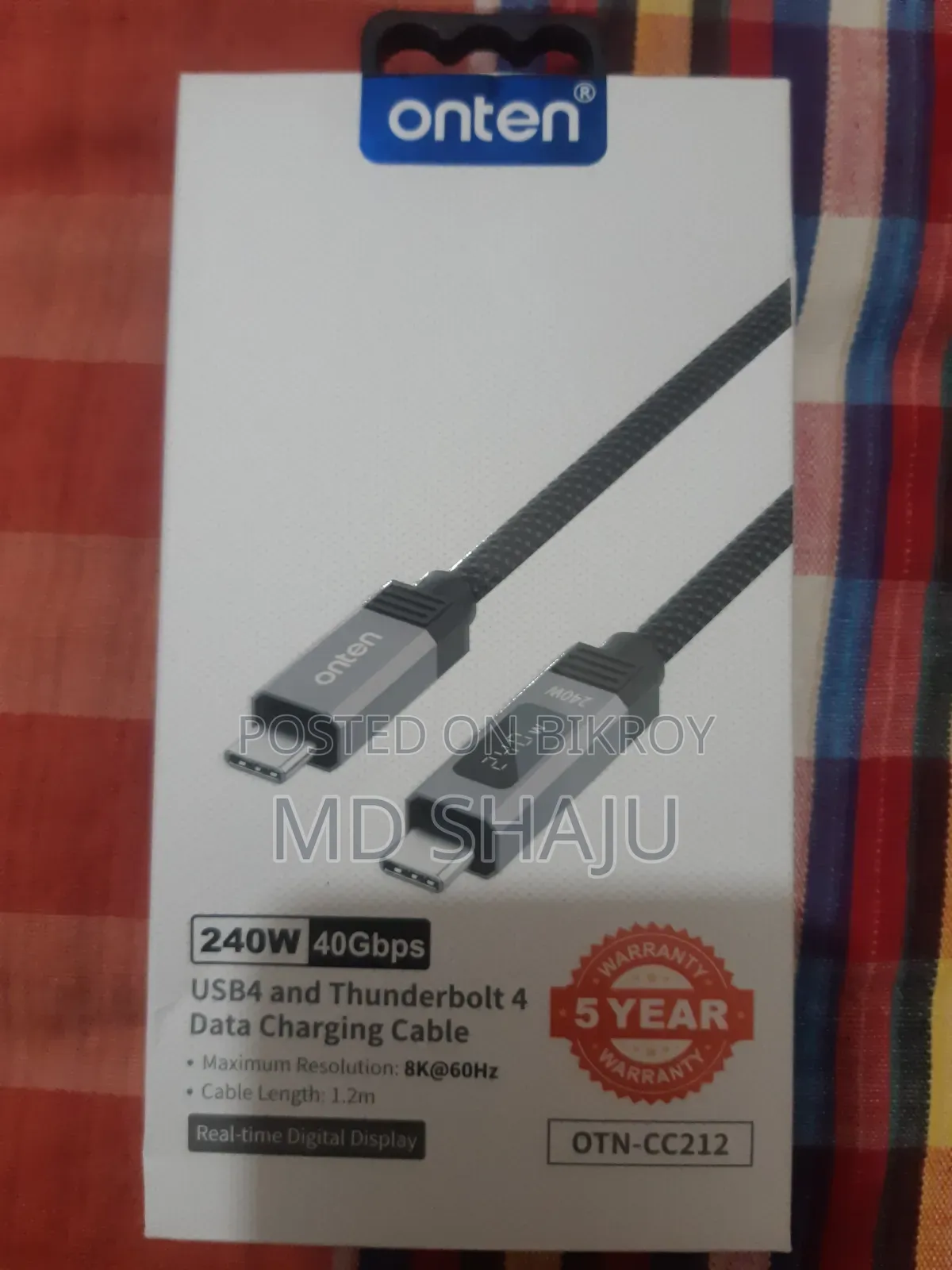 ONten Type C to C Thunderbolt Cable