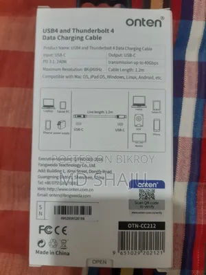 ONten Type C to C Thunderbolt Cable